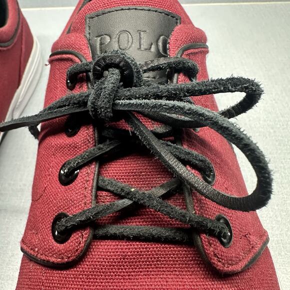 Polo Ralph Lauren Faxon Low Red Canvas Sneaker Sz 13D - Picture 6 of 16